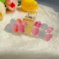 Colorful matte heart hair claw clip for women featuring gummy bear style sweet aesthetics - Matte Heart Hair Clip