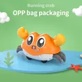 Cute orange and white running bubble crab toy for kids, inertia-powered in OPP bag - OPP Bag / Orange