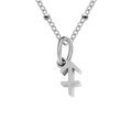 Minimalist stainless steel Sagittarius zodiac constellation pendant necklace in silver - Sagittarius / Silver