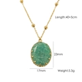 Collana in acciaio inossidabile placcato oro 14K con ciondolo ovale in amazzonite - Amazzonite 2