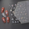 Adesivi per unghie 3D con effetto madreperla olografica e strass di cristallo per manicure - Stella di Rosa (CO-207)