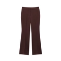 Platliggende weergave van donkerbruine flared broek met hoge taille op wit - XS / Koffie Broek