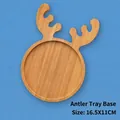 Antler shaped natural bamboo tray base for DIY mosaic coasters measuring 16.5x11 cm - Antler Tray (16.5x11cm)