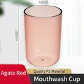 Minimalist agate red transparent mouthwash cup made of premium PS material - Fashion Transparent Pink