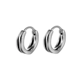Orecchini a cerchio geometrici argento vintage con motivo a onde irregolari per unisex - Argento (Pezzo Singolo)