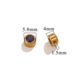 Gold-plated stainless steel 6mm bead with blue zircon and 1.5mm hole for DIY jewelry - Sapphire Blue