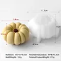 3D pumpkin silicone mold with dimensions for DIY Halloween candle and chocolate making - Pumpkin Mold F586-2