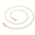 Fashionable champagne beaded glasses chain with white silicone anti-slip ends - Champagne Beaded Style (KSC022-Z)