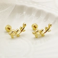 Mini Olivenblatt Ohrstecker aus 14K vergoldetem Edelstahl in edlem Gold - Olivenzweig