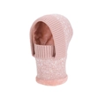 Sciarpa con cappuccio in maglia rosa con fodera in peluche per calore invernale - Rosa