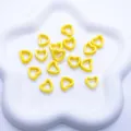 Hollow heart-shaped yellow ink wash ceramic beads for DIY handmade jewelry crafting - Yellow