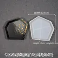 Pentagon resin silicone coaster mold with black and gold foil finished product effect - Irregular Coaster 01