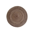 Nordic round woven ramie placemat in dark brown finish for heat insulation - 11cm / Coffee