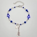 Bracciale chitarra punk in acciaio al titanio con perle blu a stella e ciondoli - Bracciale con Charm Chitarra Stella Blu Scuro (5373)
