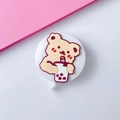 Mini portable soft tape measure with a cute beige bear drinking pearl milk tea decoration - Milk Tea Bear