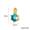 Detail view of 0.9cm blue zircon pendant with gold stainless steel 6-prong setting - December (Blue)