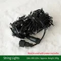 10M 100LED warm white Christmas string lights with waterproof tail plug and black cable - 10m 100-LED Single Light String (Controller Not Included)