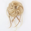 Messy blonde and light brown bun hair extension with loose strands for women - Honey Blonde Mix