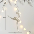 Sparkly silver ballerina angel ornament with glitter finish for Christmas tree decor - Ballet Girl Style A