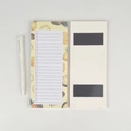 Magnetic pineapple to-do list notepad with dual magnets and matching white ballpoint pen - Pineapple