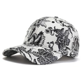 Classic women baseball cap with vintage floral and bird prints on white canvas fabric - White Vintage Floral Bird Print