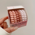 Nahaufnahme von rosafarbenen Spiral-Haargummis in eleganter Kirschblütenverpackung - 15# Hellrosa Serie