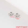 Detailed specs of silver textured flower stud earrings measuring 11mm by 18mm - Irregular Texture Studs (16#)