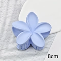 Light blue matte frangipani flower hair claw clip with 8cm size for women's updos - Sky Blue Matte 8cm