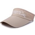 Beige quick-dry sun visor with breathable mesh and white sports embroidery motif - Beige