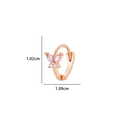 Rose gold butterfly hoop earrings with pink marquise and white zircon stones - Rose Gold Pink (Single)