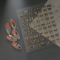Golden bow nail art stickers with crystals and flatback rhinestones for nail decoration - Gold Rhinestone Bow Style (CO-142)
