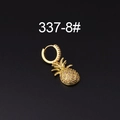 Exquisite gold pineapple charm earring featuring pave-set sparkling yellow zircons - Pineapple Style (337-8#)