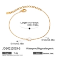 Gold Pearl Decoration Thin Chain Bracelet (JDB0212019-6)