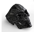 Anello da uomo gothic punk a forma di teschio in acciaio inossidabile nero opaco - US 7 / Nero