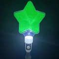 Green star-shaped LED glow stick with white handle for parties and concert cheering - Thickened Star Wand Green