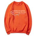 Orange hoodie with Jingle Some Of The Way Tired slogan and colorful holiday lights - S / Orange
