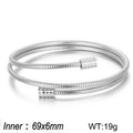 Silver flexible cable spring bangle in 18k gold plating finish, 69x6mm size - Steel Color (KB183237-HM)