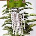 Set van 8 witte glitter spiraal ijspegel ornamenten voor de kerstboom decoratie - Set van 8 / Wit Pak