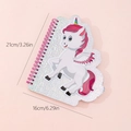 Quaderno unicorno in peluche arcobaleno con copertina glitterata e spirale rosa - Unicorno Stile 4