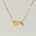 Collier minimaliste en acier inoxydable plaqué or 18K avec pendentif cœur et lettre V - Lettre V(V) / Or