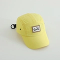 Detail of yellow quick-dry baseball cap with cartoon bear patch and metal eyelets - 52cm(Adjustable) / Yellow