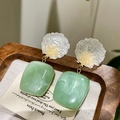 2512193 Frosty Green Geometric Earrings