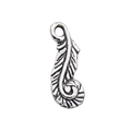 Vintage silver alloy feather charm pendant with realistic texture for DIY jewelry making - 1Pc Leaf Feather (7x17mm)