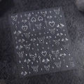 Adesivi per unghie a farfalla gotica e cuore con strass argentati modello TL-195 - Stile TL-195