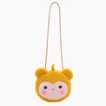 Cute yellow plush monkey crossbody bag with lamb wool texture and soft shoulder strap - Monkey