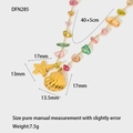 Detailed size specifications for starfish and seashell pendant necklace with natural stones - Necklace (DFN285)