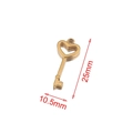 Golden heart-shaped key charm pendant for DIY jewelry measuring 25mm in length - Key-13 / Gold