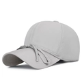 Gray quick-dry baseball cap for women featuring a stylish decorative bow strap design - Gray