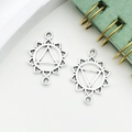 Silver Celtic sun wheel knot pendants made of alloy for DIY jewelry and keychains - Solar Energy Symbol Link 14x20mm