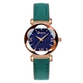Dettagli della cassa oro rosa e quadrante stellato con cinturino verde orologio Geneva - Verde